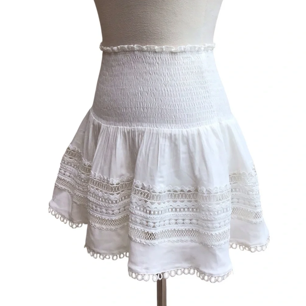 Miss June Paris Boho Smocked Waist Mini Skirt - Picture 3 of 6